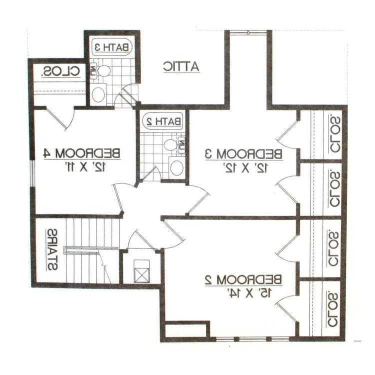 Upper level floor plan