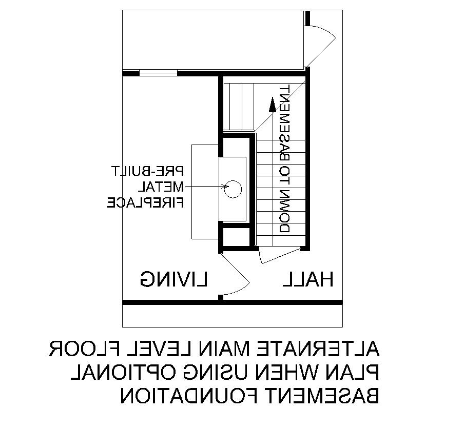 Main Level Stair Location with optional basement