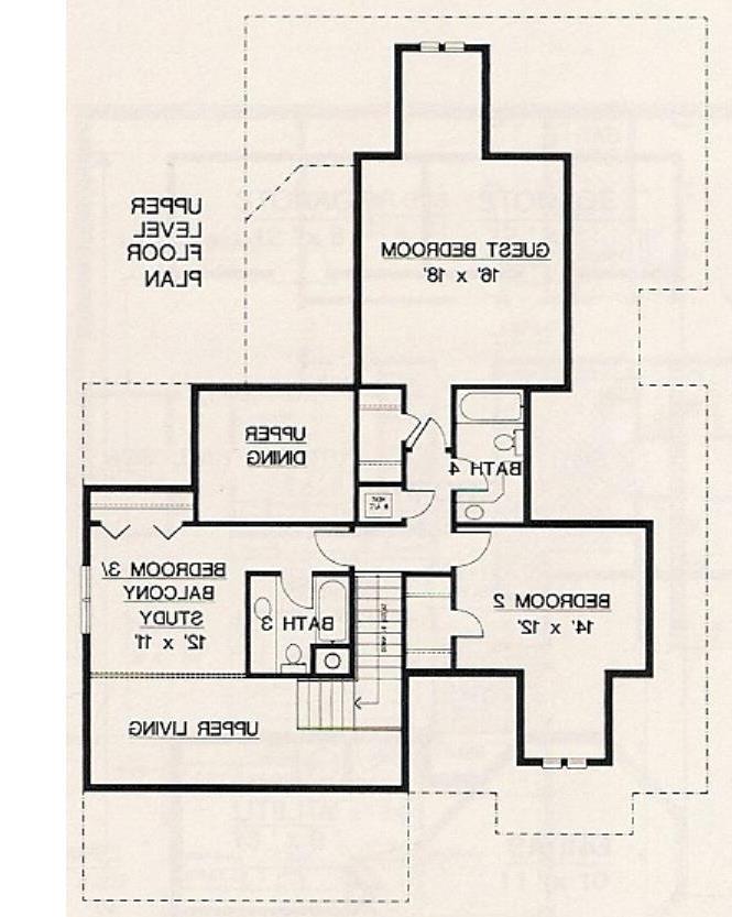 Upper level floor plan